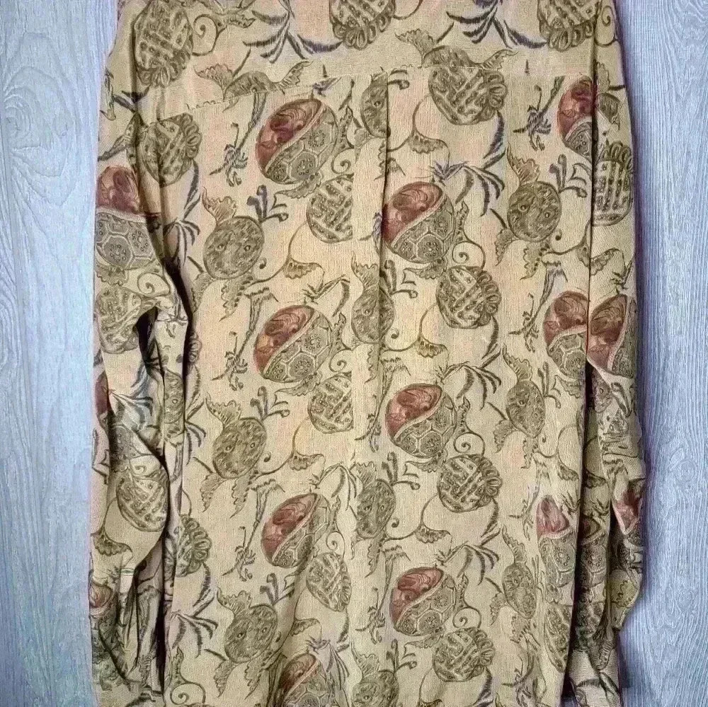 VINTAGE Ann Klein II 100% silk button-down‎ long sleeve blouse size 12
